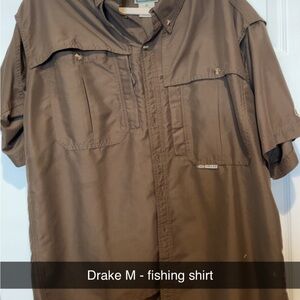 Drake Brown Fishing Shirt Lightweight Outdoor